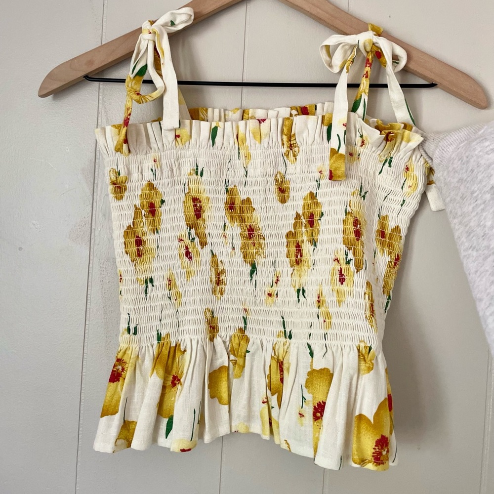 One Britton smocked crop tank NWOT